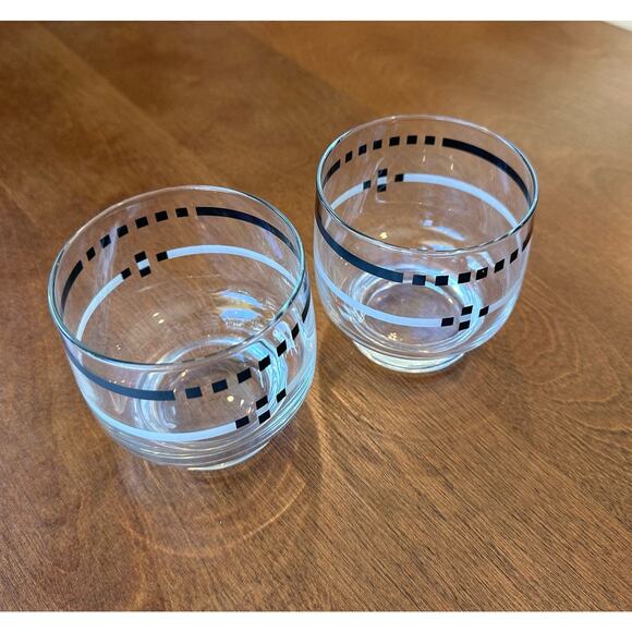 Vintage DOF Double Old Fashioned Contemporary Look Glasses Barware - Picture 4 of 9